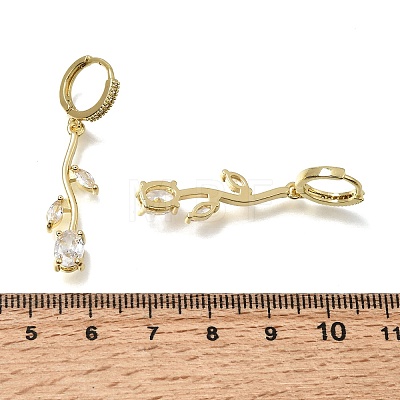 Brass Micro Pave Cubic Zirconia Hoop Earrings CU-CBA108A-14G-02-1