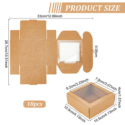 Square Foldable Creative Kraft Paper Box CON-WH0089-20C-1
