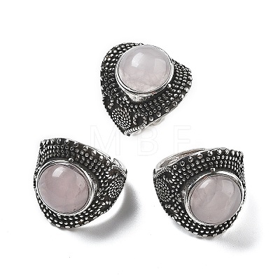 Natural Rose Quartz Adjustable Rings RJEW-I108-03AS-15-1