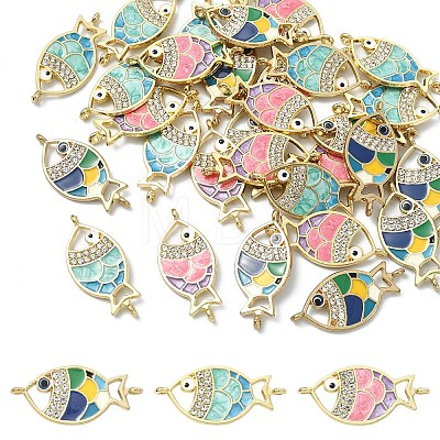 10Pcs Alloy Enamel Fish Links Connectors ENAM-YW0005-86A-1