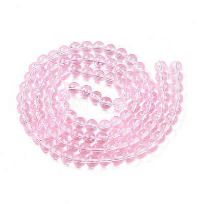 Baking Paint Transparent Glass Beads Strands DGLA-N006-8mm-01-1