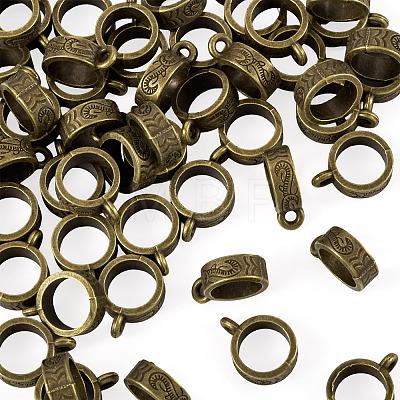 50Pcs Tibetan Style Alloy Tube Bails TIBE-TAD0001-01AB-1