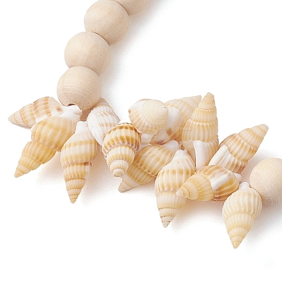 Summer Beach Natural Spiral Shell Stretch Bracelets BJEW-JB10355-1