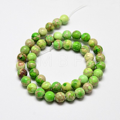 Natural Imperial Jasper Beads Strands G-I122-8mm-M-1