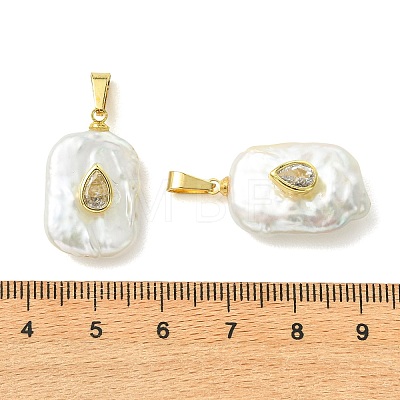 Natural Baroque Pearl Keshi Pearl Pendants PALLOY-JF05948-1