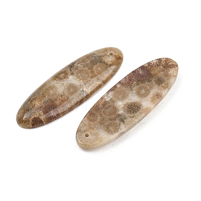 Natural Fossil Coral Pendants G-B187-01C-02-1