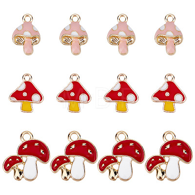 60Pcs 3 Styles Alloy Enamel Pendants ENAM-SC0003-02-1