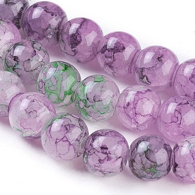 Spray Painted Glass Beads Strands GLAA-A038-C-52-1