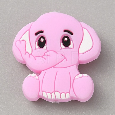 Elephant Silicone Beads SIL-WH0002-83C-1