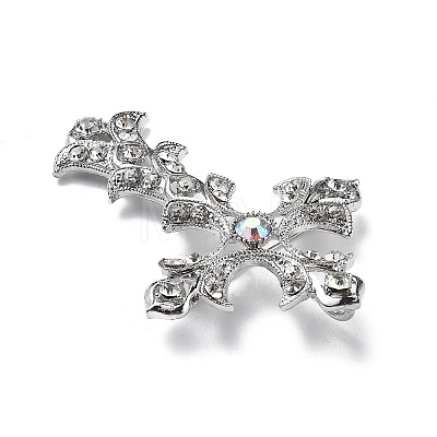 Cross Alloy Rhinestone Brooch Pins LS-JEWB-Z034-06P-01-1