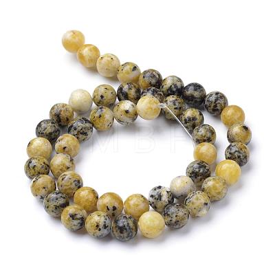 Natural Yellow Turquoise(Jasper) Beads Strands G-R345-8mm-44-1