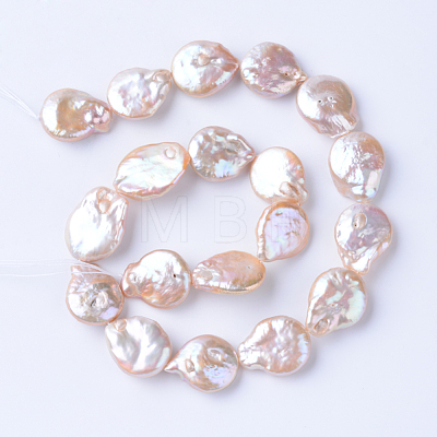 Natural Baroque Pearl Keshi Pearl Beads Strands PEAR-S010-39-1