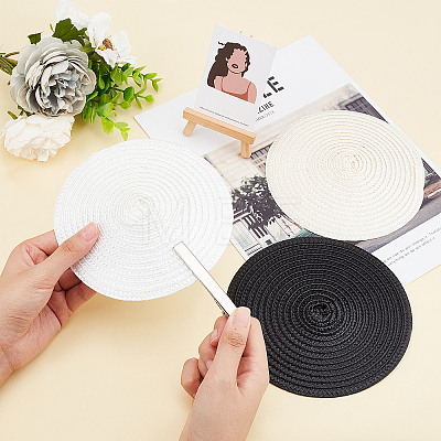 CHGCRAFT 3Pcs 3 Colors Polyester Imitation Straw Round Hat Base for Millinery AJEW-CA0002-79-1