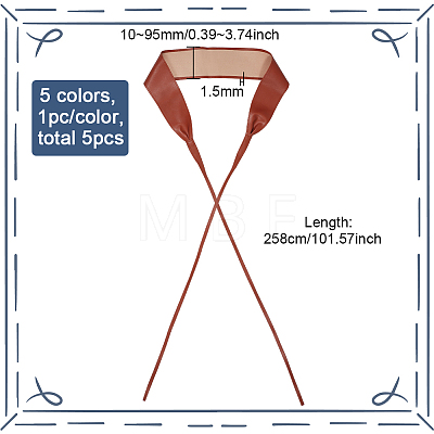 5Pcs 5 Colors PU Imitation Leather Chain Belts AJEW-BC0006-53-1