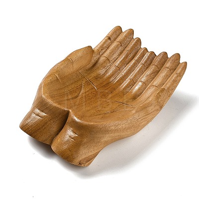 Wooden Hand Jewelry Plate DJEW-NH0001-02-1