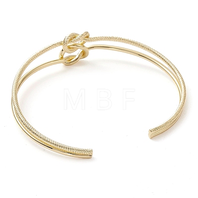 Brass Wire Wrap Knot Cuff Bangles BJEW-D039-38G-1