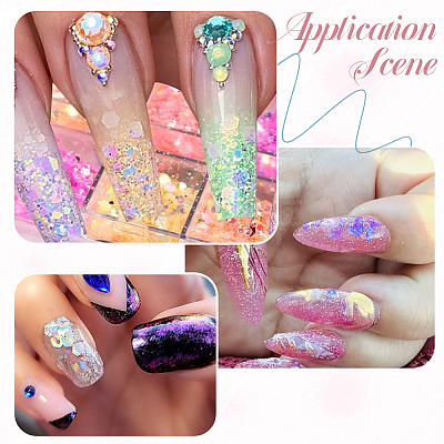2 Bags 2 Colors 12 Grid Nail Art PET & ABS Sequins/Paillette MRMJ-SP0001-32-1