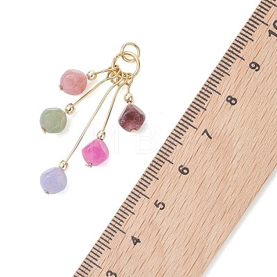 Natural Multicolor Tourmaline Dangling Pendants PALLOY-JF05184-1