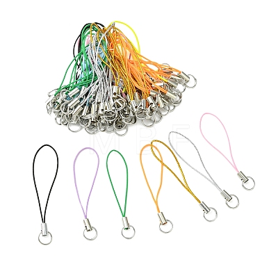 100Pcs Polyester Cord Mobile Straps MOBA-FS0001-02E-1
