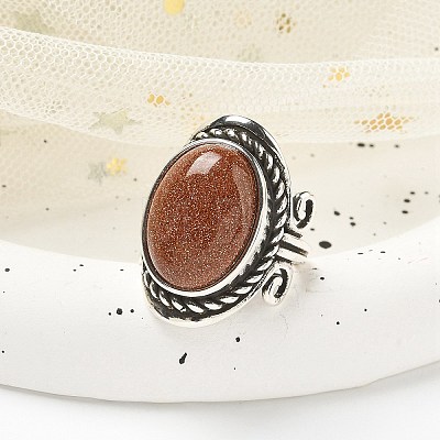 Synthetic Goldstone Adjustable Rings RJEW-I108-01AS-07-1