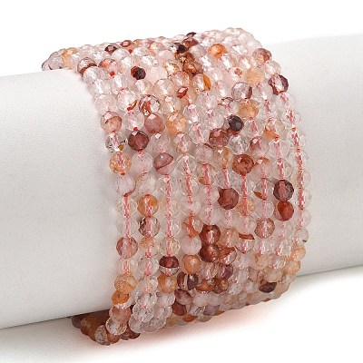 Natural Hematoid Quartz/Ferruginous Quartz Beads Strands G-Z161-A01-3mm-1
