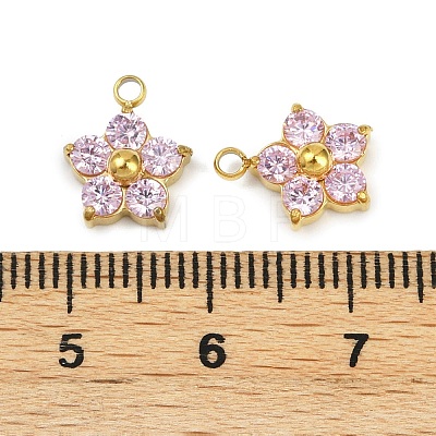 304 Stainless Steel Micro Pave Cubic Zirconia Charms STAS-B088-01G-01-1