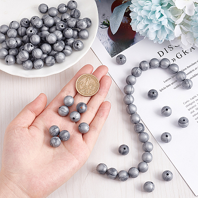 Food Grade Eco-Friendly Silicone Beads SIL-WH0010-10B-1
