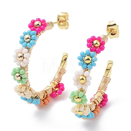 PVD Vacuum Plating 304 Stainless Steel Round Stud Earrings STAS-D058-13G-1
