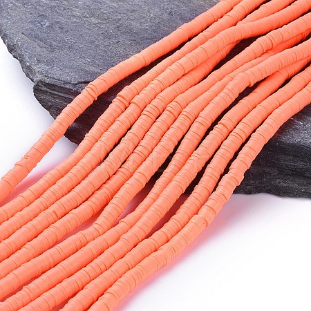 Flat Round Handmade Polymer Clay Beads CLAY-R067-6.0mm-19-1