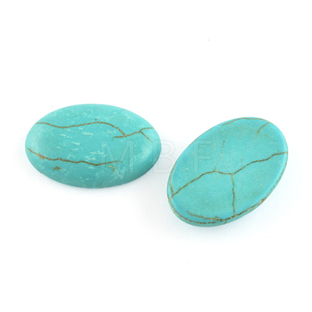 Craft Findings Dyed Synthetic Turquoise Gemstone Flat Back Cabochons TURQ-S276-18x25mm-01-1
