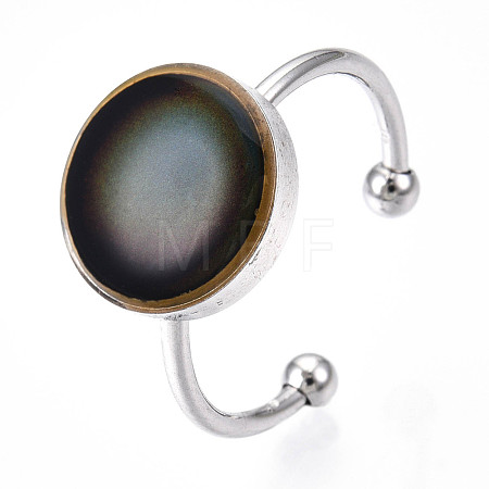 Flat Round Mood Ring RJEW-T025-01P-1