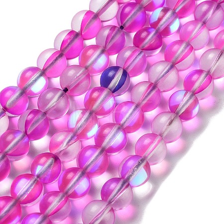 Synthetic Moonstone Beads Strands G-P528-J02-03-1