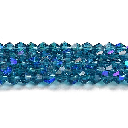 Transparent Electroplate Glass Beads Strands GLAA-F029-3mm-D01-1