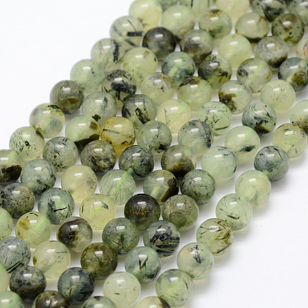 Natural Prehnite Beads Strands G-P322-48-6mm-1