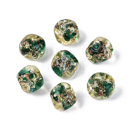 Handmade Gold Sand Lampwork Beads LAMP-Q039-03C-1