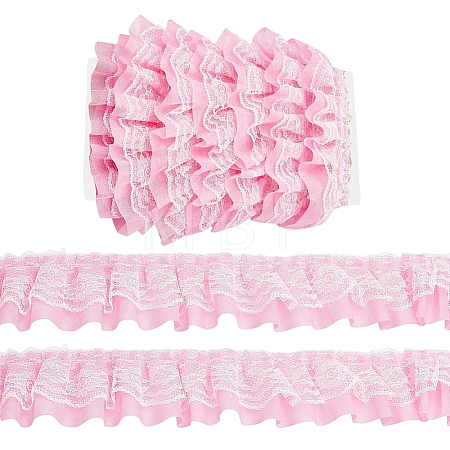 5M Double-Layer Pleated Polyester Chiffon Lace Trim OCOR-GF0006-69B-1