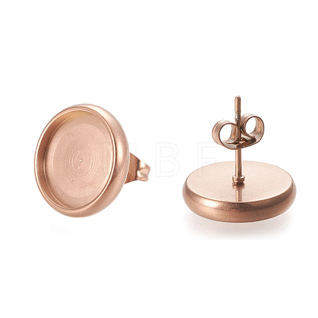 Ion Plating(IP) 304 Stainless Steel Stud Earring Settings STAS-K202-05E-RG-1