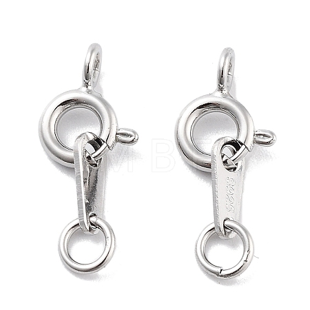925 Sterling Silver Spring Ring Clasps STER-H111-06P-1