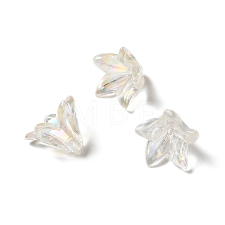 Transparent Acrylic Bead Caps X-OACR-H016-05A-1