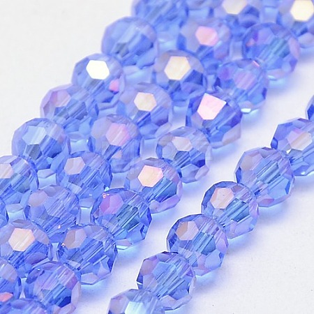 Electroplate Glass Beads Strands EGLA-J042-8mm-AB02-1