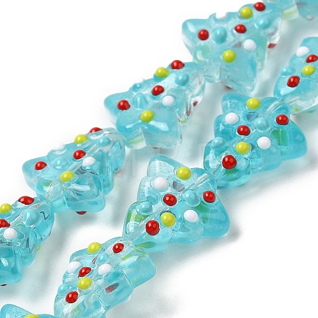 Handmade Bumpy Glass Beads Strands LAMP-F032-08N-1