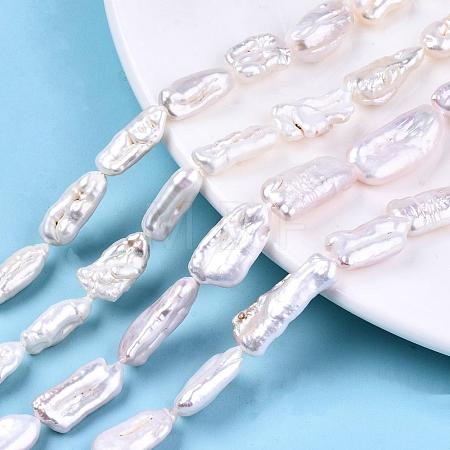 Nuggets Natural Baroque Pearl Keshi Pearl Beads Strands PEAR-Q004-34-1