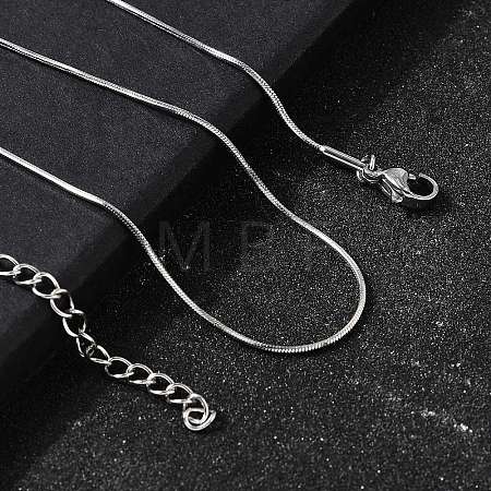 0.9MM 304 Stainless Steel Snake Chain Necklaces for Women Men STAS-V011-04A-P-1