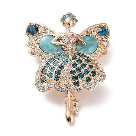 Alloy Pave Rhinestone Brooch JEWB-M035-08KCG-01-1