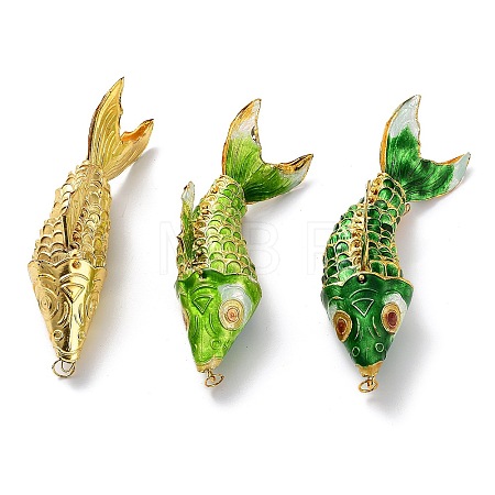Brass Cloisonne Pendants KK-P251-A07-G-1