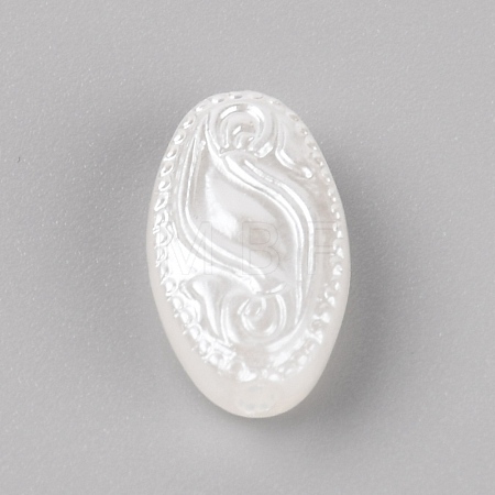 Opaque Acrylic Beads OACR-WH0026-10B-1