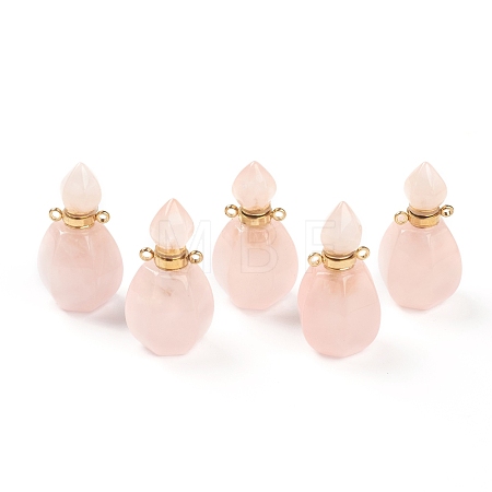 Faceted Natural Rose Quartz Pendants G-H252-B04-1