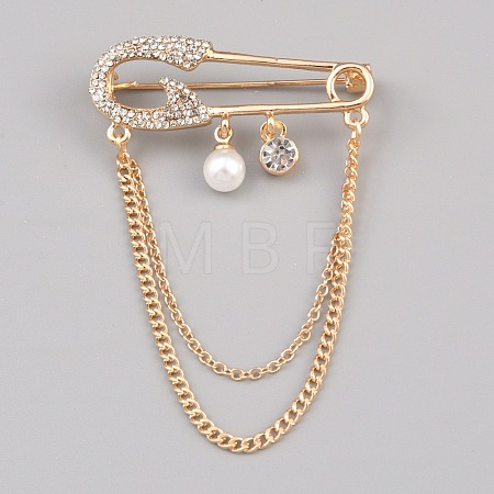 Alloy Rhinestone Hanging Chain Brooches JEWB-WH0028-108A-1