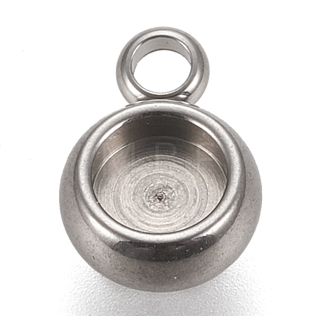 Non-Tarnish 304 Stainless Steel Pendant Cabochon Settings X-STAS-K202-03A-P-1