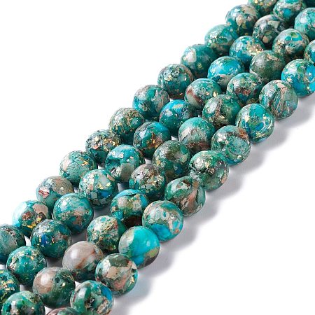 Assembled Natural Imperial Jasper & Synthetic Opal Beads Strands G-K317-A09-01-1